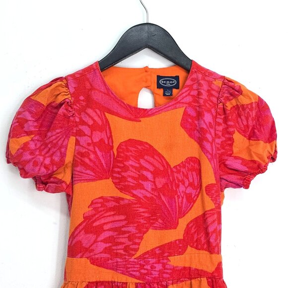 Girls Orange Pink Sexy Back Ruffle Hem Skirt Hawaiian Linen Blend Large - Picture 3 of 7